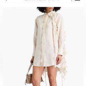 Zimmermann Elegant Cream Button-Up Shirt Dress